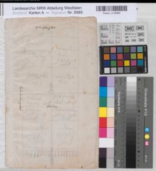 Wocklum (Balve) Bebauungsplan (Pflanzplan) des kleinen Gartens beim Schloß 1777 o.M. 34 x 20,5 Skizze Landsberg-Velen Nr. 596