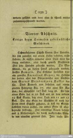 Vierter Abschnitt. Einige beym Seewesen gebräuchliche Maschinen