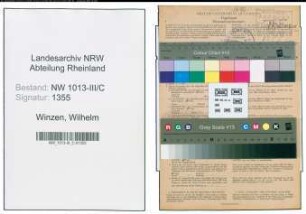 Entnazifizierung Wilhelm Winzen , geb. 09.02.1896 (Friseur)