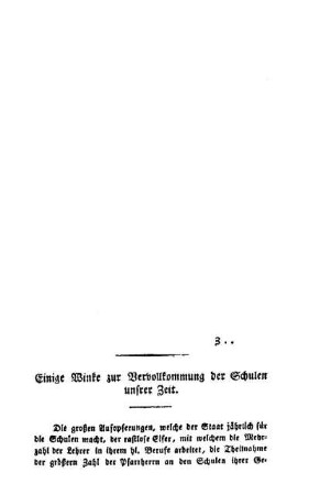 Einige Winke zur Vervollkommung der Schulen unsrer Zeit