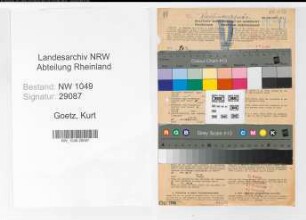 Entnazifizierung Kurt Goetz , geb. 11.06.1918 (Kaufmann)