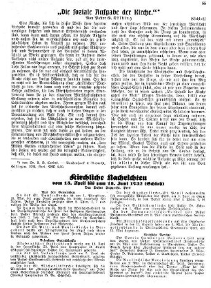 "Die soziale Aufgabe der Kirche."