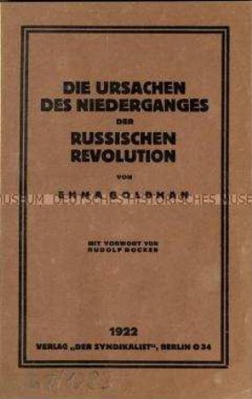 Veröffentlichung über die Ursachen des Niederganges der Russischen Revolution