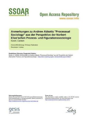 Anmerkungen zu Andrew Abbotts "Processual Sociology" aus der Perspektive der Norbert Elias'schen Prozess- und Figurationssoziologie