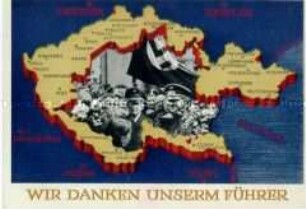Postkarte zur deutschen Besetzung des Sudetenlandes