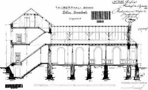 Bronnbach (Tauber): Empfangsgebäude Längenschnitt