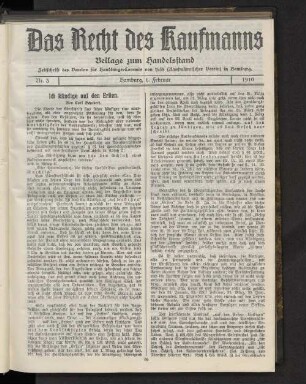 Beilage zum Handelsstand Nr. 3