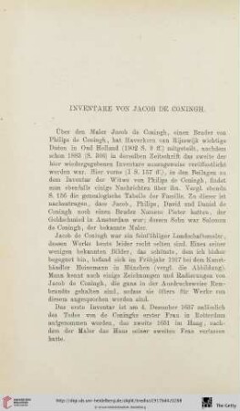Inventare von Jacob de Coningh