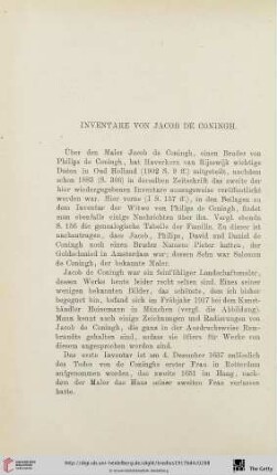Inventare von Jacob de Coningh