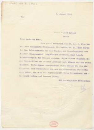 Brief an Alfred Kaiser : 03.01.1914