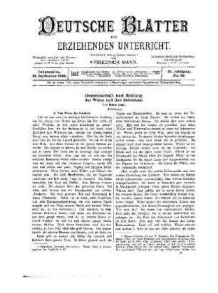 Gemeinschaft und Bildung : ihr Wesen und ihre Bedeutung ; (Fortsetzung)