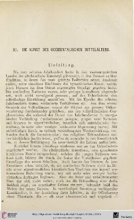 XII. Die Kunst des Occidentalischen Mittelalters