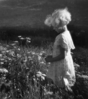 Kinderbilder. Kleines Mädchen auf einer Wiese