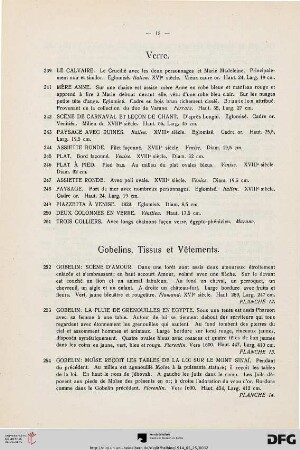 Gobelins, Tissus et Vêtements (Nr. 252-319)