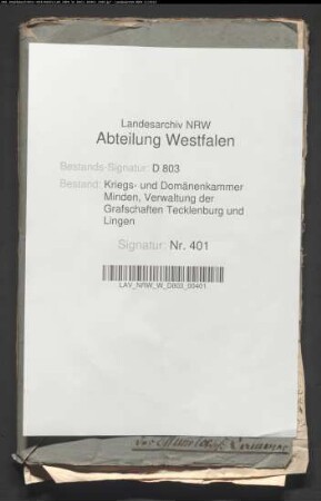 Die von dem Kolonen Hasselmann anzulegende Bockmühle auf der Stockbache, Bauerschaft Hoeste