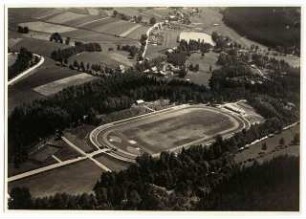 Gartenanlage Stadion Sachsenring, Bad Elster: Luftbildaufnahme des Stadions