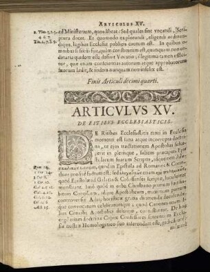 Articulus XV. De Ritibus Ecclesiasticis.