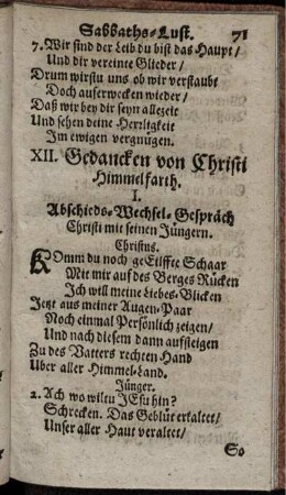 XII. Gedancken von Christi Himmelfarth