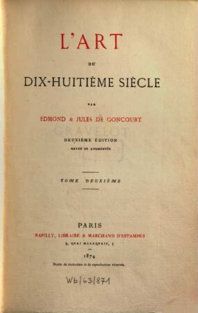 L' art du dix-huitième siècle, 2