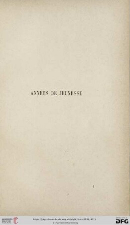 I. Années de jeunesse