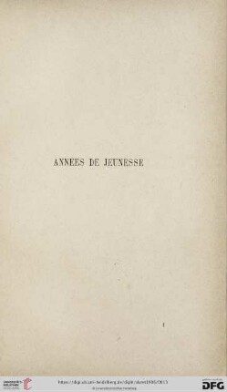 I. Années de jeunesse