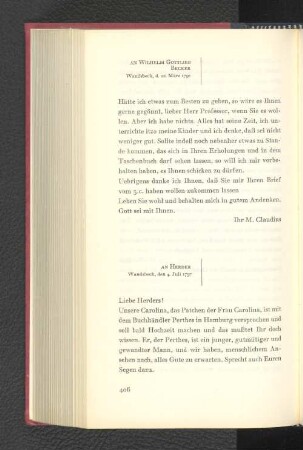 An Wilhelm Gottlieb Becker Wandsbeck, den 22. März 1797