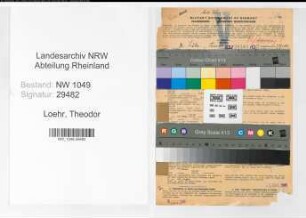 Entnazifizierung Theodor Loehr , geb. 04.08.1883 (Botaniker)