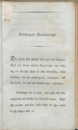 Nöthiger Vorbericht.