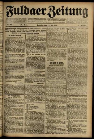 Erste Ausgabe vom Samstag, den 15. Juli 1916.