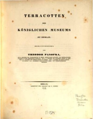 Terracotten des Königlichen Museums zu Berlin