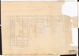 Reichsluftfahrtministerium, Berlin (Vorgängerbauten): ehemaliges Kriegsministerium: Gebäudeteil Leipziger Straße 5-6: Grundriss KG 1:100