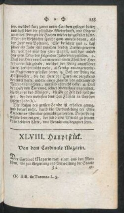 XLVIII. Hauptstück. Von dem Cardinale Mazarin