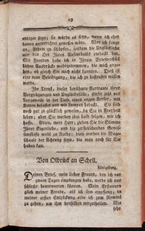Von Olbrück an Schell.