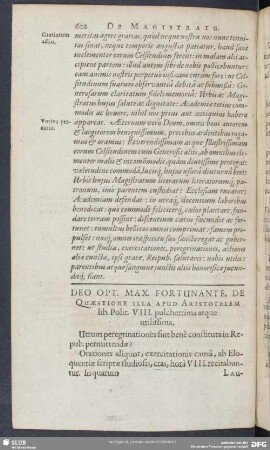 Deo Opt. Max. Fortunante, De Quaestione Illa Apud Aristotelem