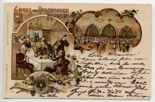 "Gruss vom Heilbronner Rathskeller" - Ratskeller, Innenansichten