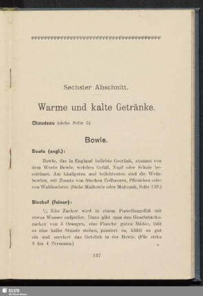 Kalte und warme Getränke