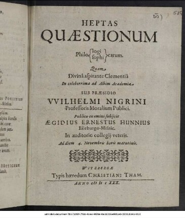 Heptas Quaestionum Philologicarum Philosophicarum