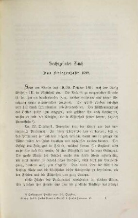 Der Fall des Hauses Stuart und die Succession des Hauses Hannover in Groß-Britannien und Irland : im Zusammenhange der europäischen Angelegenheiten von 1660 - 1714, 6. Die Kriegesjahre 1692, 1693 und 1694