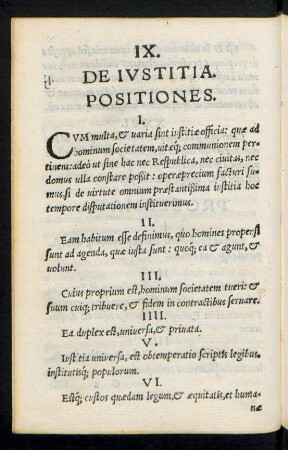 IX. De Iustitia.