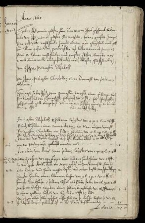 Kammerrechnung 1660