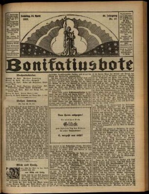 Erste Ausgabe vom Sonntag, den 24. April 1927.