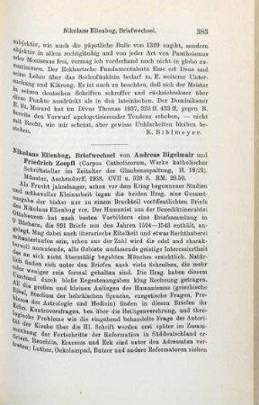 383-384 [Rezension] Ellenbog, Nikolaus, Briefwechsel