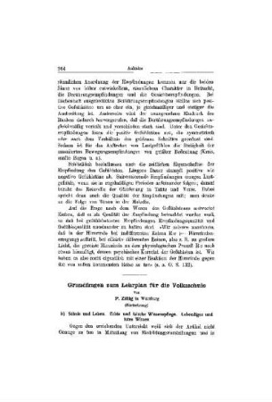 Grundfragen zum Lehrplan für die Volksschule : (Fortsetzung)