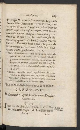Caput XVII. De Legibus & Legum Collectionibus Ecclesiae Germanicae