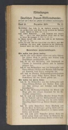 Nr. 12. Dezember 1920