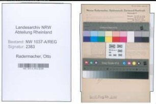 Entnazifizierung Otto Radermacher , geb. 00.00.0000 (Techn.Inspektor)