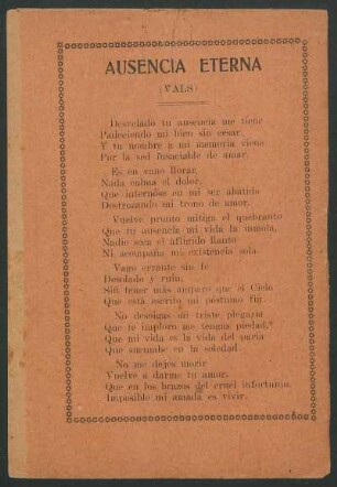 Ausencia eterna : (Vals)