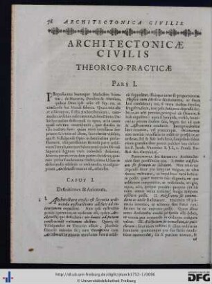 Architectonica Civilis Theoretico-Practica.