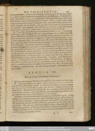 Sectio IV. Quae sit forma Sacramenti Poenitentiae.