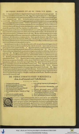 Titulus XXIII. De Fideicommissarii Haereditatibus, & ad Senatuscons. Trebellianum.